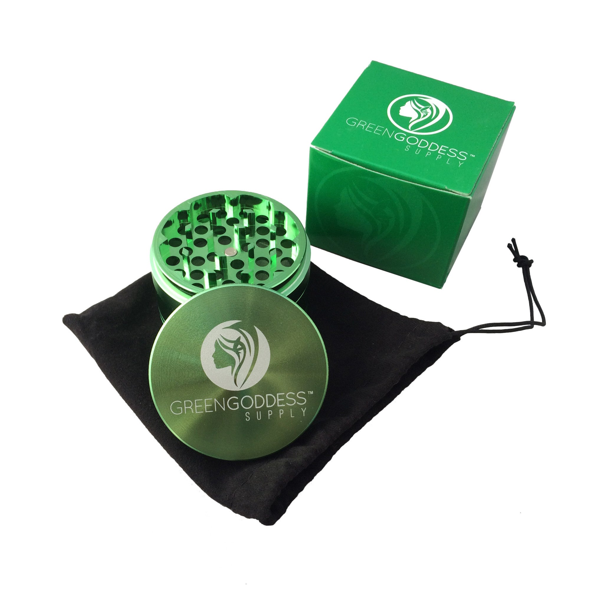 2.5" 4-Piece Aluminum Grinder - Green