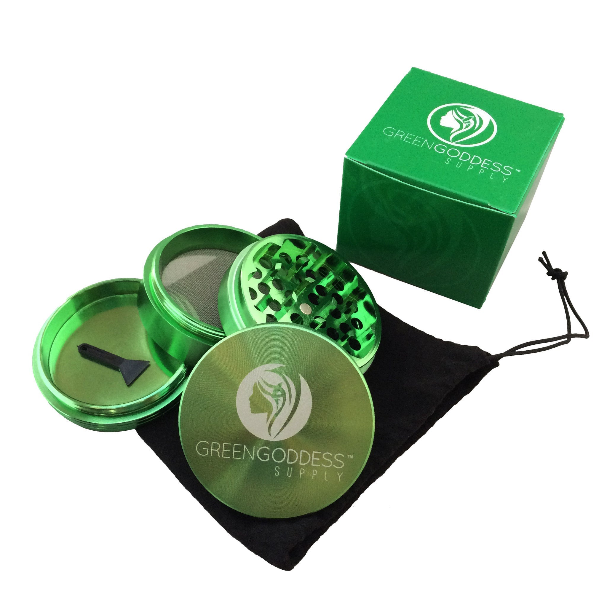 2.5" 4-Piece Aluminum Grinder - Green