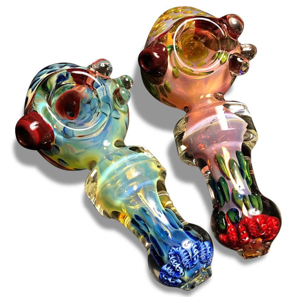 HIS AND HERS Bundle! Multi-Colored Glass Spoons with Pink and Blue Swirls