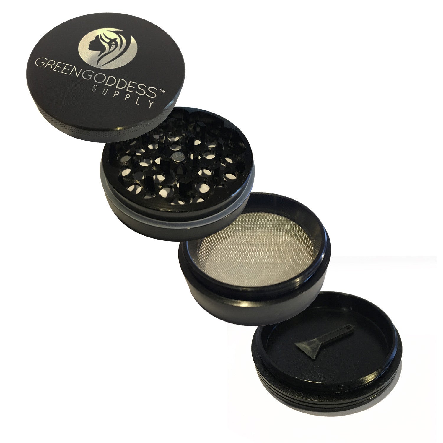 2.5 inch 4-Piece Aluminum Grinder - Black