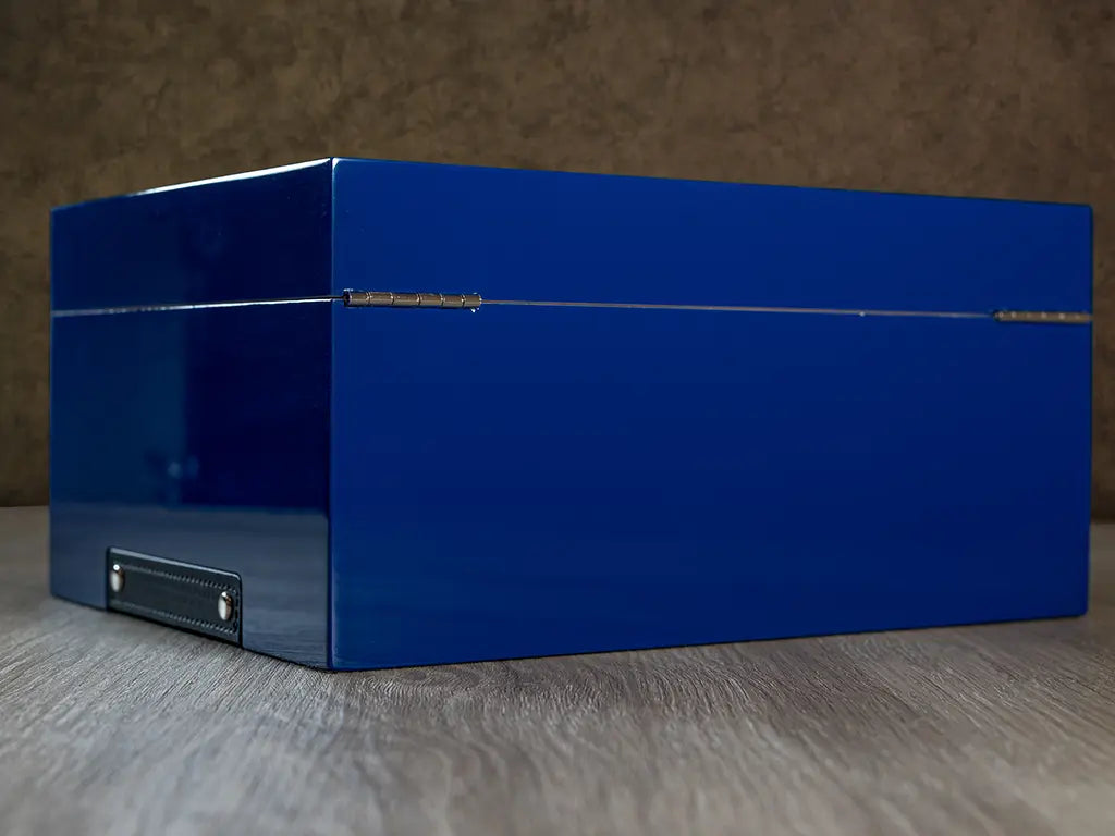 Cobalt Blue Decorative Storage Box with Glass Top – Humboldt Humidors