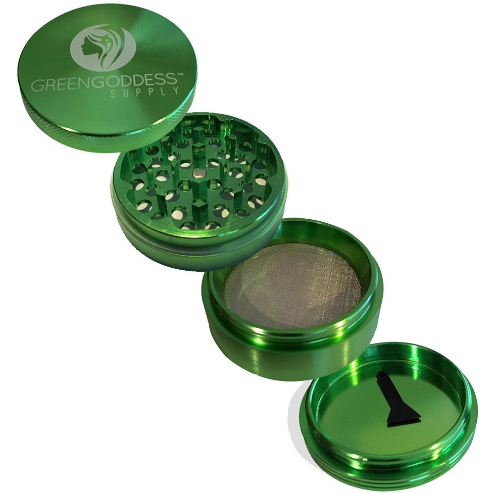 2.5" 4-Piece Aluminum Grinder - Green