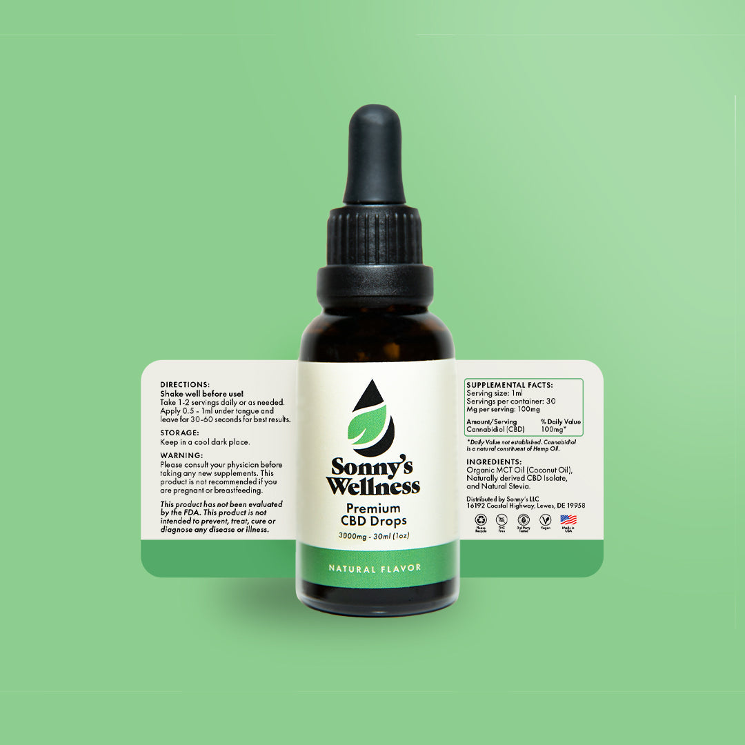 Natural CBD Drops - 3000 mg